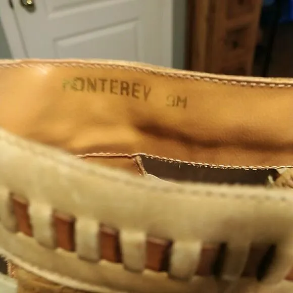 Vintage LJ Simone Tan Leather Moccasin Boots Southwest Monterey Size 9M