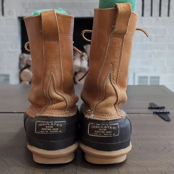 Vintage L.L. Bean Maine Hunting Shoe Boots Mens Size 10