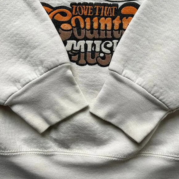 Vintage Love That Country Music Western Crewneck Sweatshirt XL Cowboy Boots Hat