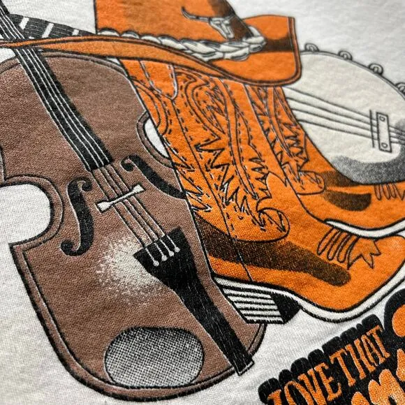Vintage Love That Country Music Western Crewneck Sweatshirt XL Cowboy Boots Hat