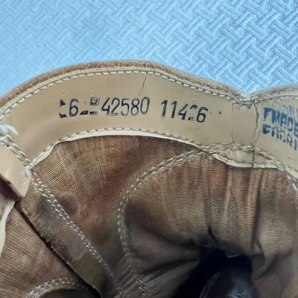 Vintage Made in Romania Women's 6 Tan Brown Leather Cowgirl Western Cowboy Boots