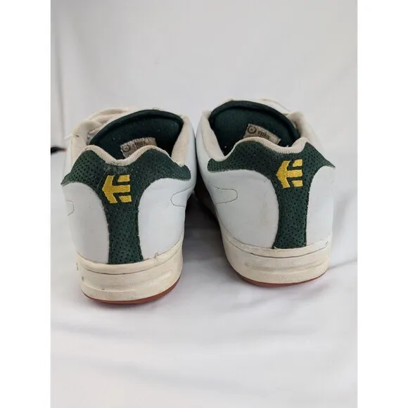Vintage Men's 13 Etnies Skateboard Shoes Callicut White Green Original 2000s