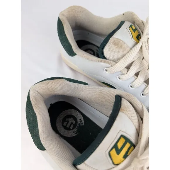 Vintage Men's 13 Etnies Skateboard Shoes Callicut White Green Original 2000s