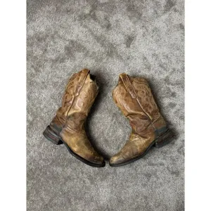 Vintage Mens Boots Brown Leather CORRAL Western Boots Y2K Size‎ US 10M