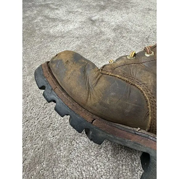 Vintage Mens Boots Chippewa‎ 14819 Waterproof Lace to Toe Logger Work, US 8