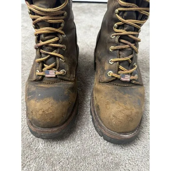 Vintage Mens Boots Chippewa‎ 14819 Waterproof Lace to Toe Logger Work, US 8