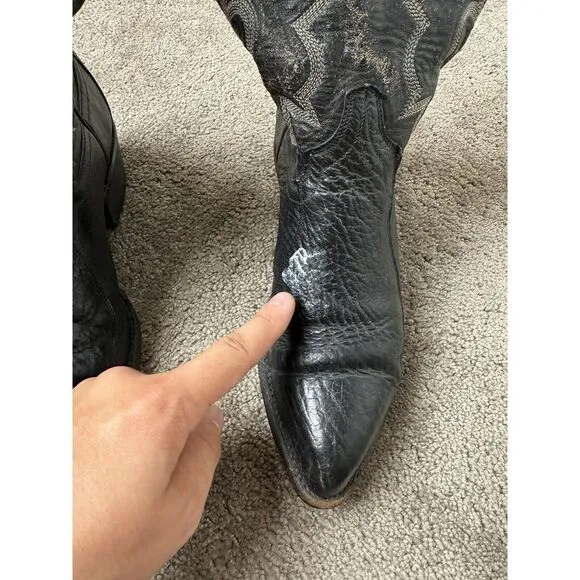 Vintage Mens Boots COWTOWN Black‎ Leather Size 9D