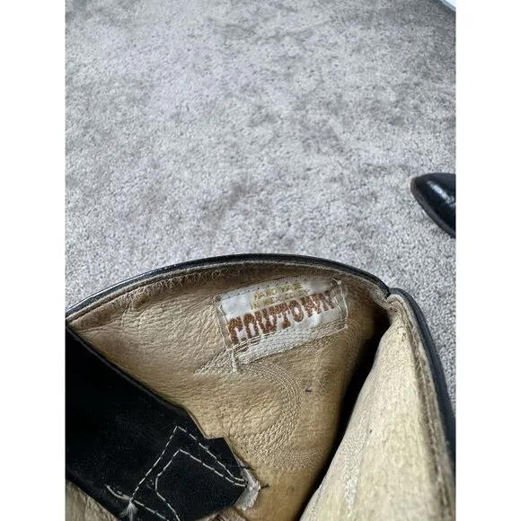 Vintage Mens Boots COWTOWN Black‎ Leather Size 9D