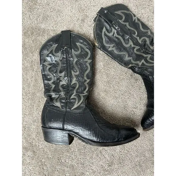 Vintage Mens Boots COWTOWN Black‎ Leather Size 9D