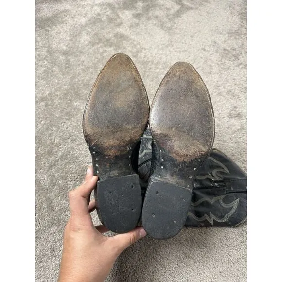 Vintage Mens Boots COWTOWN Black‎ Leather Size 9D