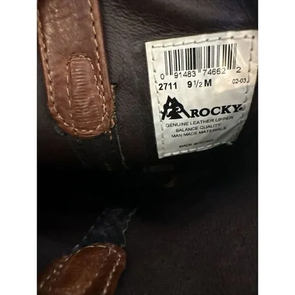 Vintage Mens Boots Rocky 2711 Boots Mens 10 M Ride Branson Steel Size‎ 10
