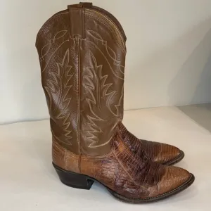 Vintage Mens Nocona Cowboy Boots 10D Exotic Lizard Western Rodeo Leather TX USA
