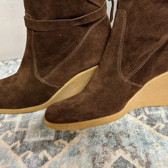 Vintage Michael Kors Brown Suede Tie Up‎ Knee Boots - 8.5