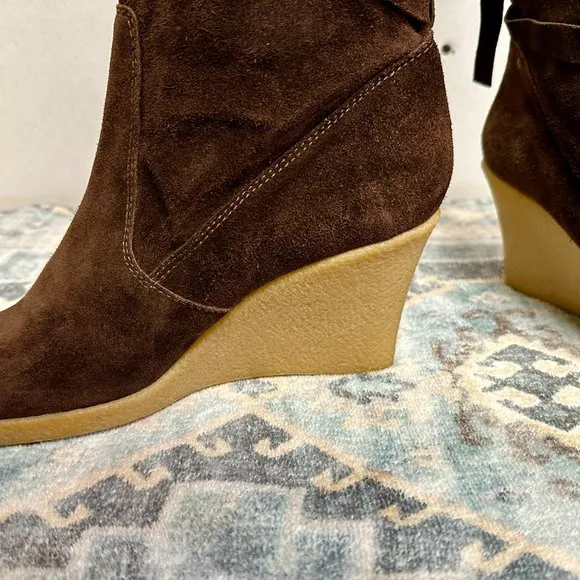 Vintage Michael Kors Brown Suede Tie Up‎ Knee Boots - 8.5