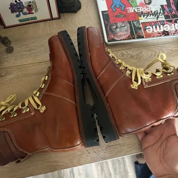 Vintage Montblanc 40 Below Mountaineer Leather Boots Size 9
