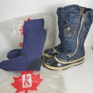 vintage * NEW* Sorel Kaufman Acadian  boots with new extra wool insole size 9