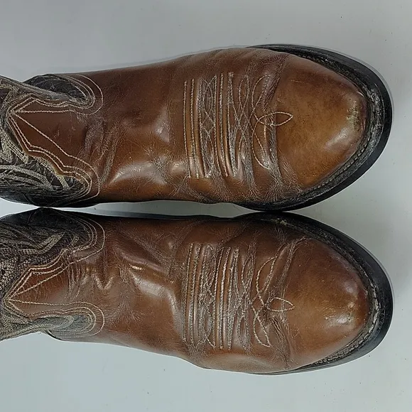 Vintage Nocona Brown Leather Men's Cowboy boots
