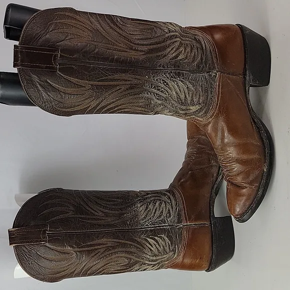 Vintage Nocona Brown Leather Men's Cowboy boots