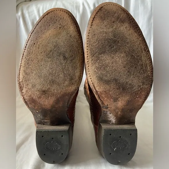 Vintage Nocona Mens Size 9D Brown Leather Western Cowboy Boots Filtrate