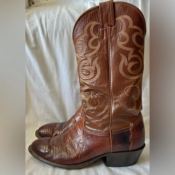 Vintage Nocona Mens Size 9D Brown Leather Western Cowboy Boots Filtrate
