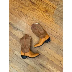 Vintage Nocona Womens Brown Western Pull On Leather Cowboy Boots Size 5.5B