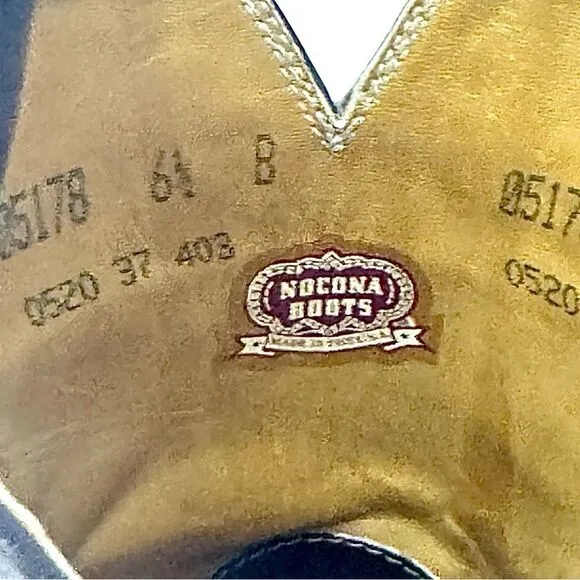 Vintage Nocona Women’s Western Boots Brown Ostrich Round Toe Size 6.5 B USA EUC