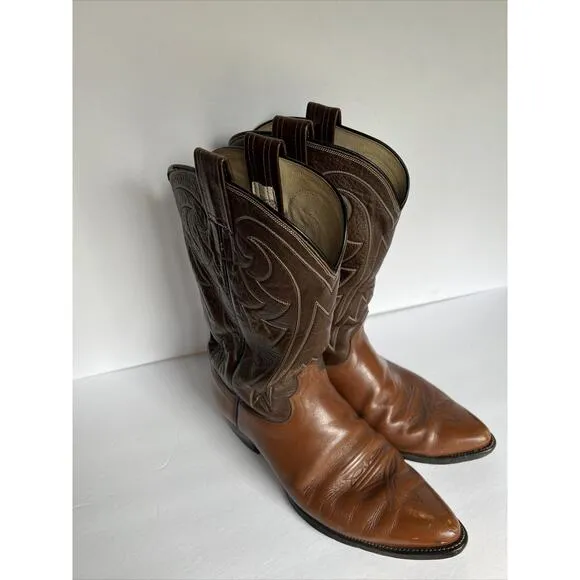 Vintage OLATHE Cowboy Boots MENS Sz 10 D Leather Western Stitched