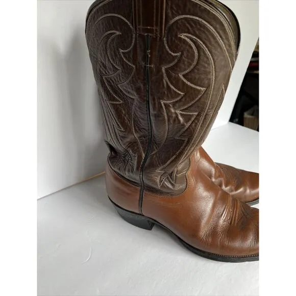 Vintage OLATHE Cowboy Boots MENS Sz 10 D Leather Western Stitched