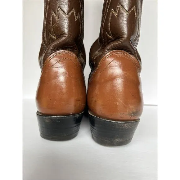 Vintage OLATHE Cowboy Boots MENS Sz 10 D Leather Western Stitched