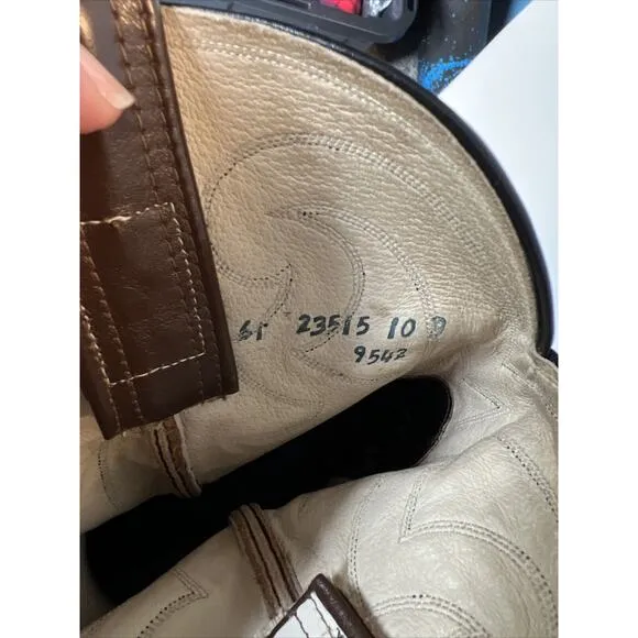 Vintage OLATHE Cowboy Boots MENS Sz 10 D Leather Western Stitched