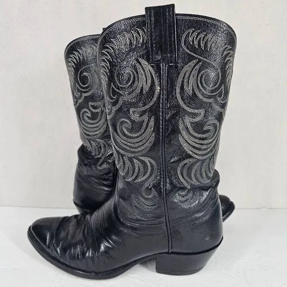 Vintage Olathe Men's Western Kangaroo Boots Black 9.5 Extra Wide