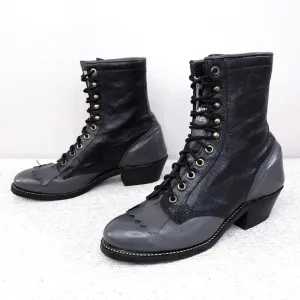 Vintage OLATHE Roper Kiltie Packer Heeled Ankle Boots