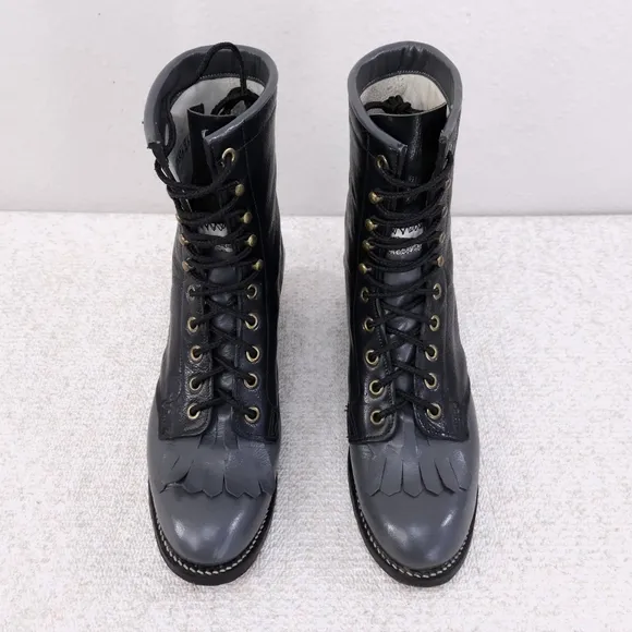Vintage OLATHE Roper Kiltie Packer Heeled Ankle Boots