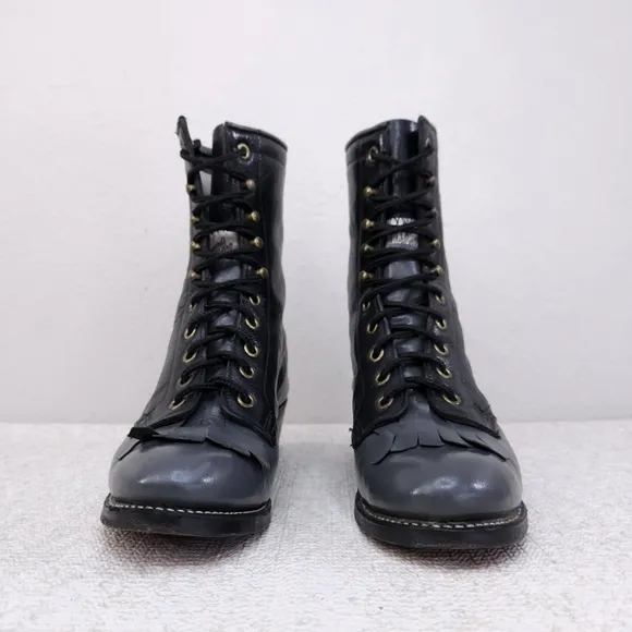 Vintage OLATHE Roper Kiltie Packer Heeled Ankle Boots