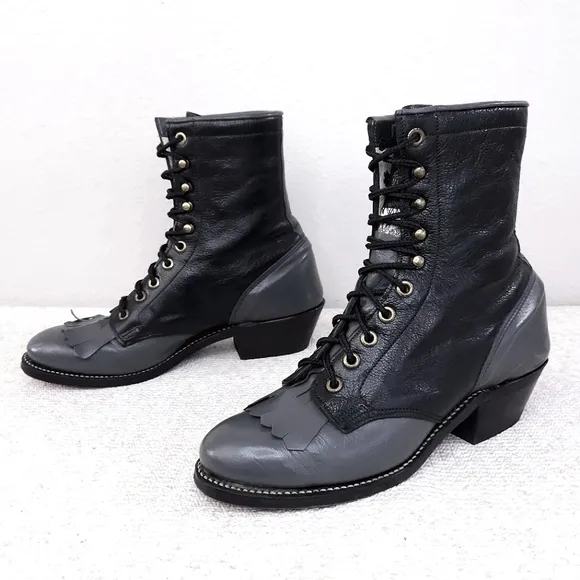 Vintage OLATHE Roper Kiltie Packer Heeled Ankle Boots