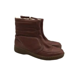 Vintage ORIGINAL BATES FLOATERS Women’s Size 11 Maroon Leather Sherpa Lined