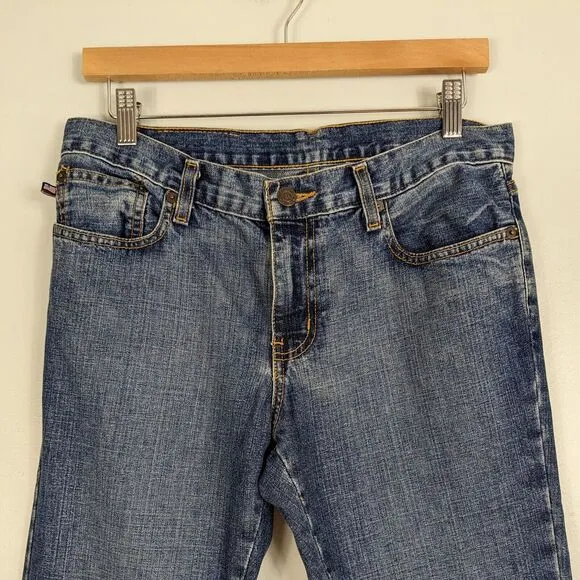 Vintage Polo Ralph Lauren Jeans Y2K Flare Boot Lace Up Western Low Rise Blue 8