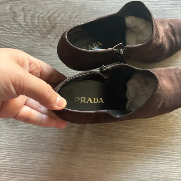 Vintage PRADA brown suede ankle boots