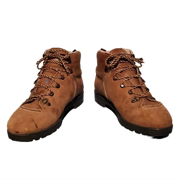 Vintage Raichle Brown Leather Mountaineering Hiker Boots Women's Size 7.5M