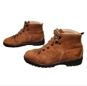 Vintage Raichle Brown Leather Mountaineering Hiker Boots Women's Size 7.5M