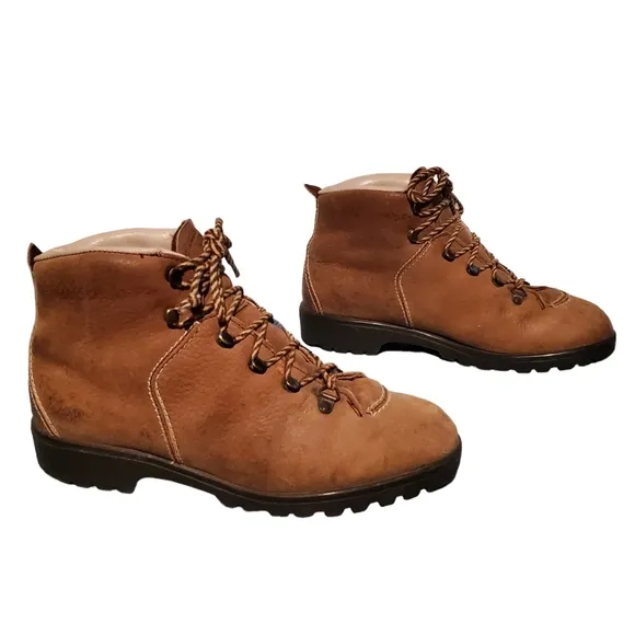 Vintage Raichle Brown Leather Mountaineering Hiker Boots Women's Size 7.5M