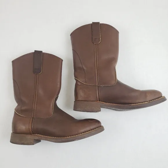 Vintage Red Wing Pecos Round Toe Pull On Boots Mens Size 7B