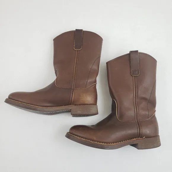 Vintage Red Wing Pecos Round Toe Pull On Boots Mens Size 7B