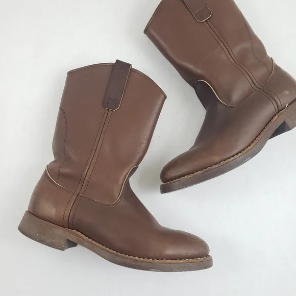 Vintage Red Wing Pecos Round Toe Pull On Boots Mens Size 7B