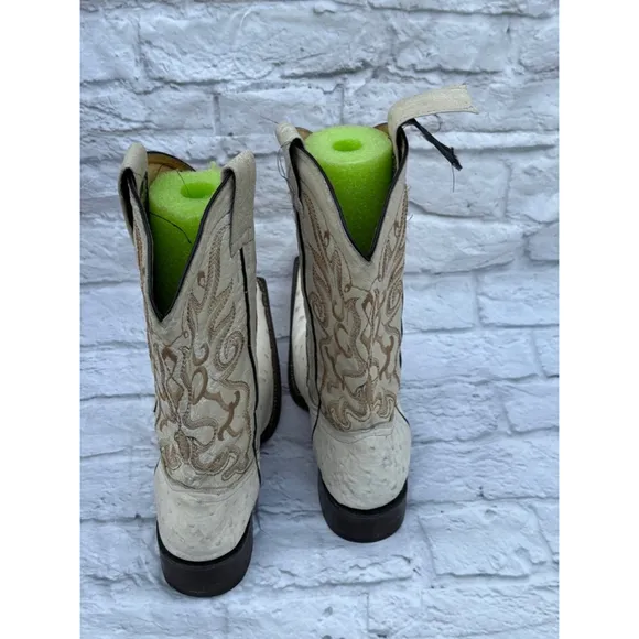 Vintage Revolution Boots Western Cowboy Boots White Brown Size 25.5