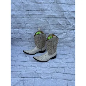 Vintage Revolution Boots Western Cowboy Boots White Brown Size 25.5