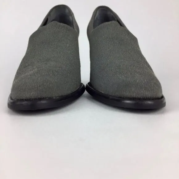 Vintage Robert Clergerie Womens Gray Fabric Shootie Pumps Block Heel size 9