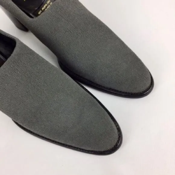 Vintage Robert Clergerie Womens Gray Fabric Shootie Pumps Block Heel size 9