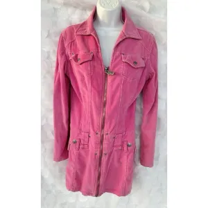 Vintage RocaWear Y2K Hot Pink Womens Corduroy Coat Rockstar Rockabilly MOD Boho