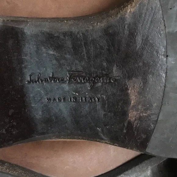 Vintage Salvatore Ferragamo Brown Distressed Leather Tall Riding Boots